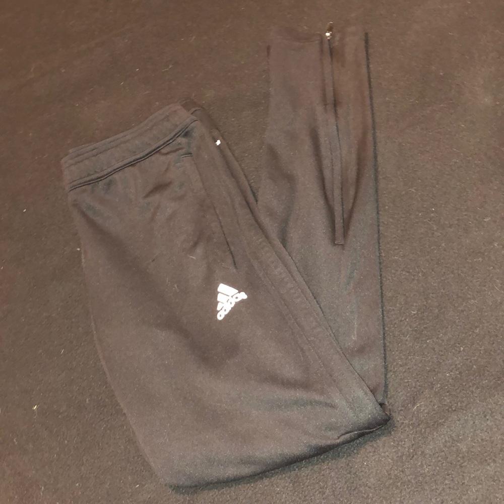 Black Adidas track pants